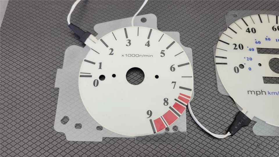 Medidores de brillo de cara blanca automáticos para Honda Civic EX LX Si AT 92-95 9 RKM 120 MPH Foto 3 de 4