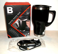 Black Series Electric Heated Travel Mug 14 OZ. Hot or Cold 12V DC Plug NIB