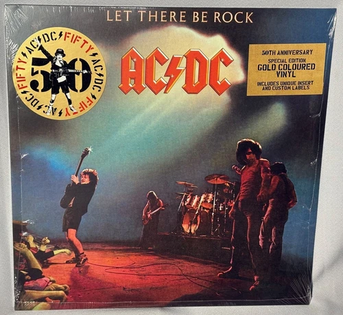 LP AC/DC Let There Be Rock (ACDC) (GOLD Vinyl, 50th Ann 2024) NEW MINT SEALED