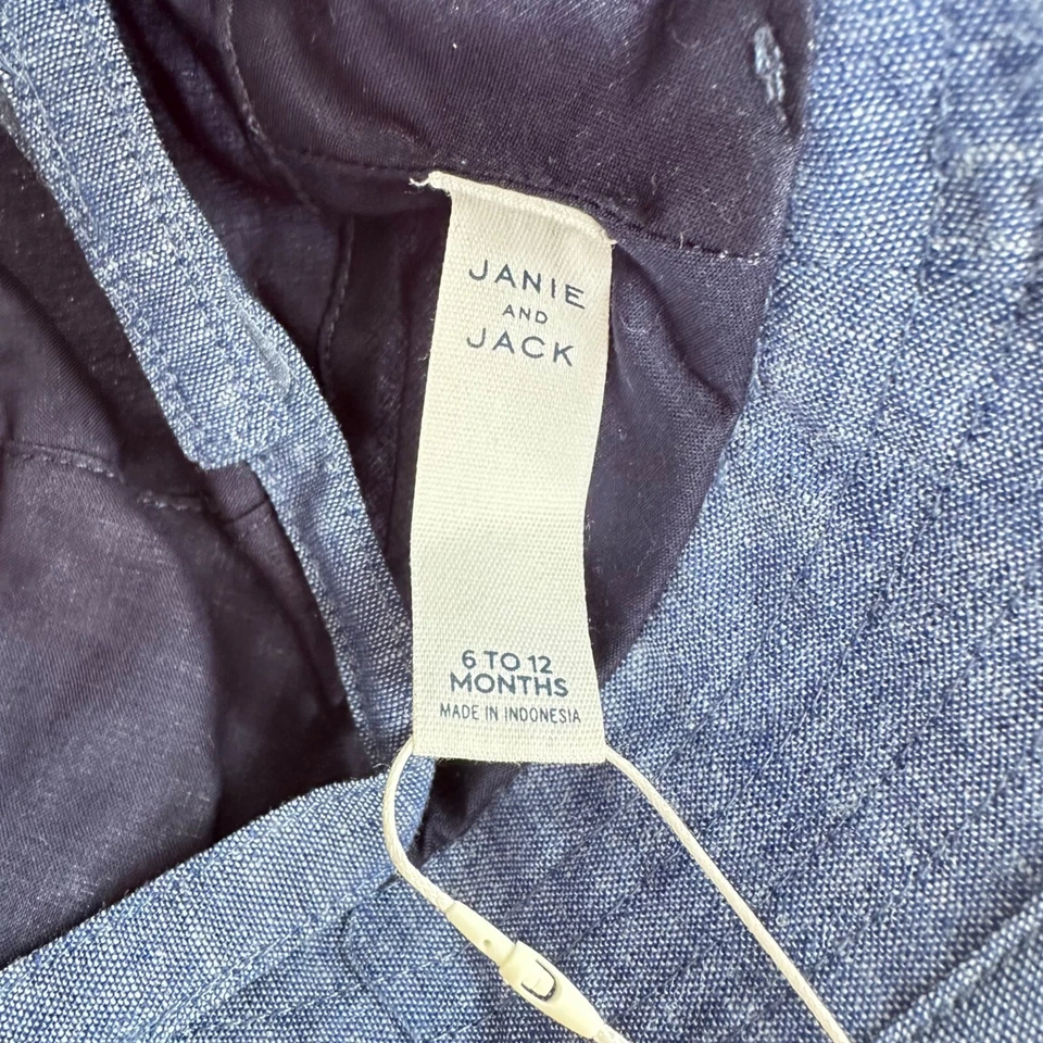 NEW 💛 Janie and Jack 💛 Baby Sun Hat Cotton Anchor Blue Plaid Size 6-12 Months - Image 3 of 3