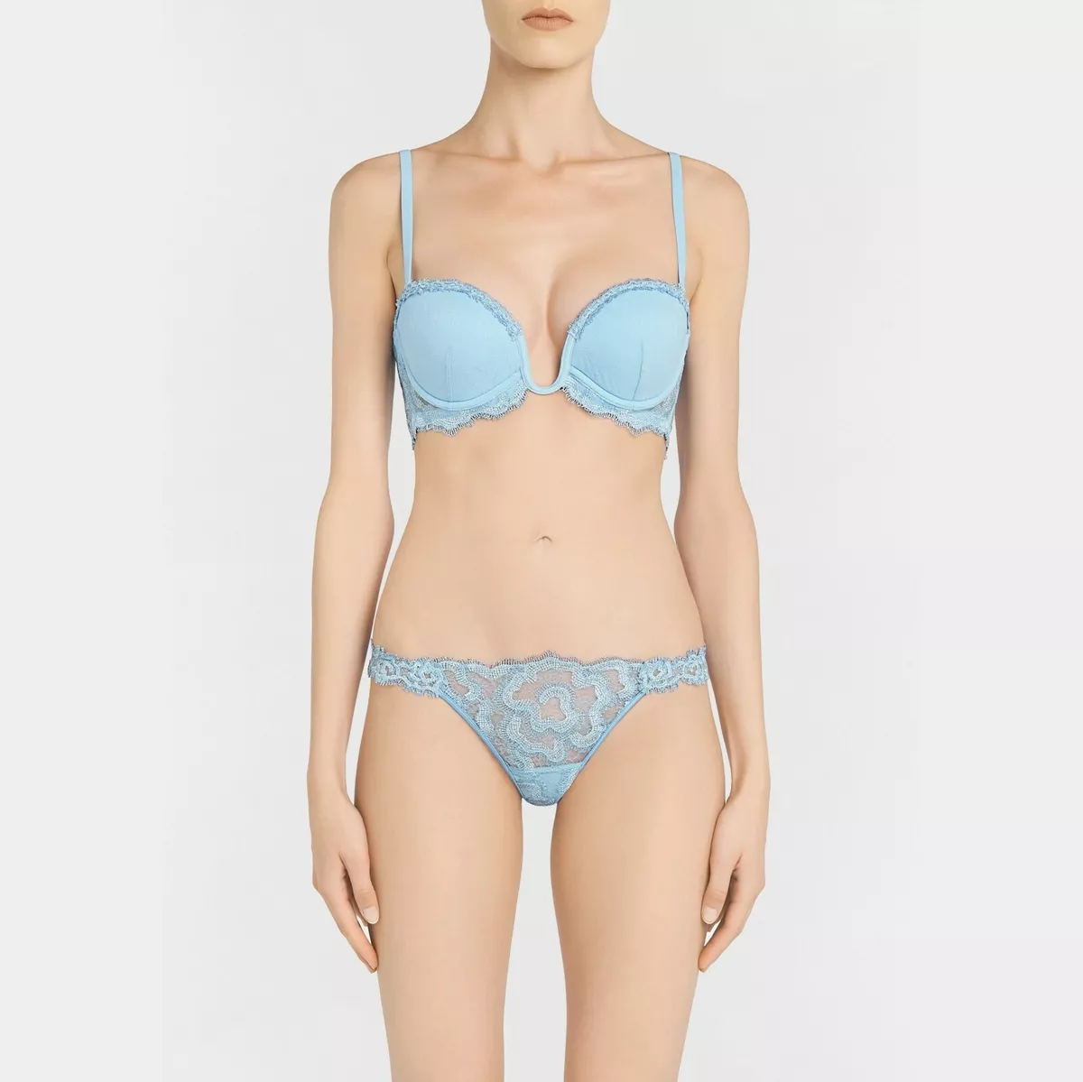 NEW~ La Perla $630 Crystal Forms Bandeau Strapless Bra - Baby Blue