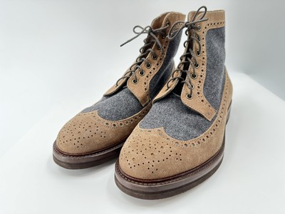 VGUC Brunello Cucinelli Leather Suede Wingtip Crepe Made in Italy EU 44 US 11 D Brunello Cucinelli Suede Wingtip Shoes Beige color EU 44  main image 2