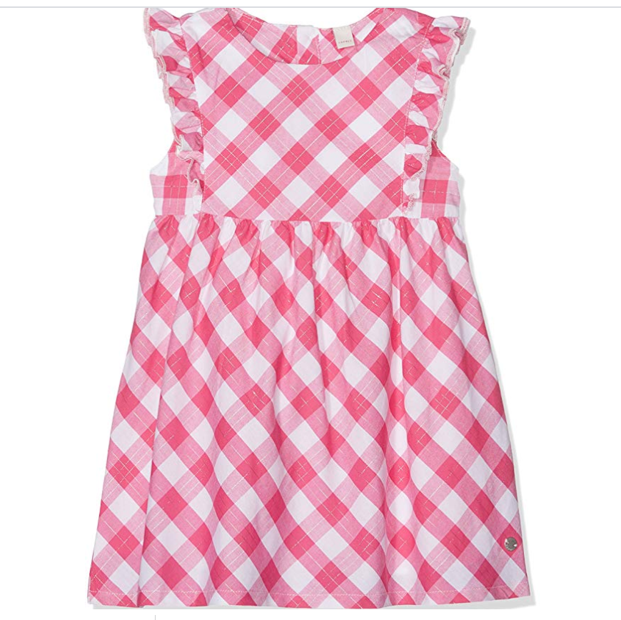 Bnwt Esprit Girls Fuchsia Gingham Check Dress - 92-98 cm