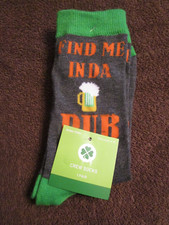1 Pair Womens St Patty's Patrick's Day Novelty Pub Crew Socks Fits Shoe 4-10