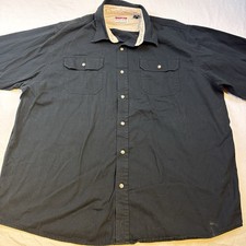 Wrangler Shirt Mens XL Black Premium Quality Button Front Western Workwear