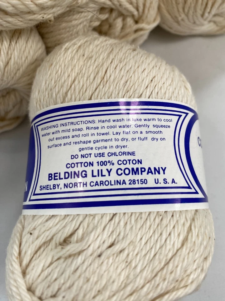 Lily Sugar 'n Cream Cotton Yarn: 7 Off-White or Ivory/#4 100% Cotton Yarn, NEW - Image 4 of 4
