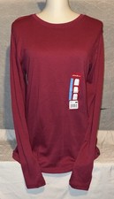 NWT Eddie Bauer Women  s Large Long Sleeve Tee Ruby Heather Burgundy MSRP 30