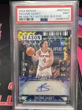 2024 Panini Mosaic Pacome Dadiet Black Gold Choice /8 Season Ticket Auto PSA 9