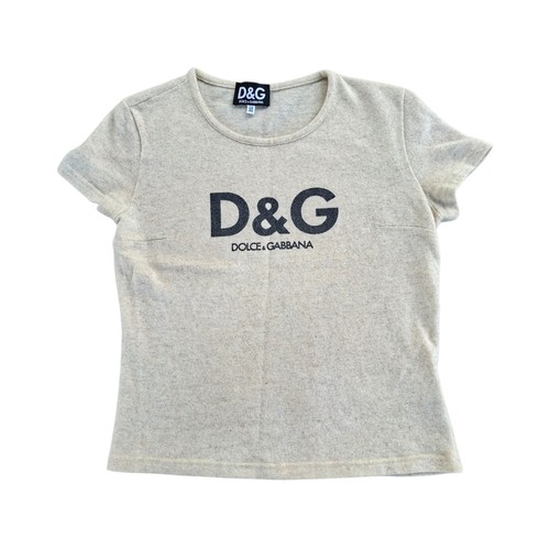 Vintage D&G Dolce & Gabbana Ittierre Logo Wool Knit Tee Y2K Indie Sleaze 32/46