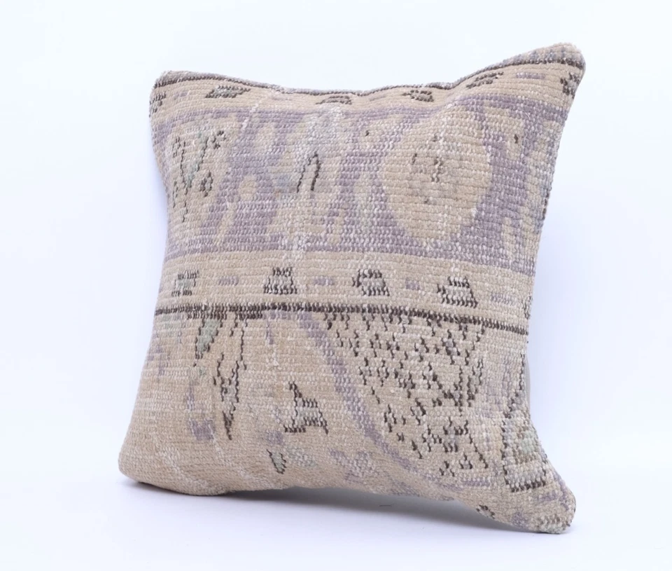 Authentic Turkish Kilim Pillow Cover | Vintage Handwoven Boho Decor - Image 2 of 4