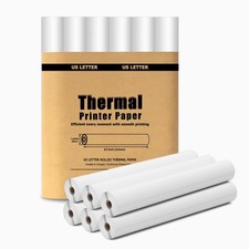 6 PCS Thermal Paper Rolls 8.5x11 Inch Fits A285M/N80/PDA4 Portable Printer