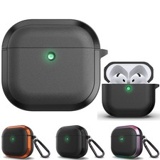 Para Apple AirPods 4 Aluminio Metal Estuche Cubierta Goma Carcasa Dura Clip Protector