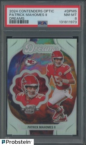 2024 Contenders Optic Dreams #DPMS Patrick Mahomes II Chiefs PSA 8 NM-MT