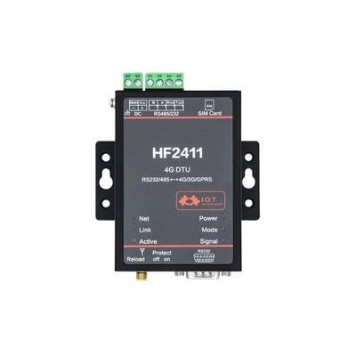 HF2411 IoT DTU Module RS232/485 to 4G Data Transmission with Sucker Antenna