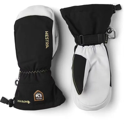 Hestra Army Leather GORE-TEX Mittens Black​/Natural Grey SIZE 10
