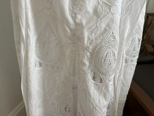 Jonathan Simkhai White Cotton Long Sleeve Dress with Tie Around Waist Size 4