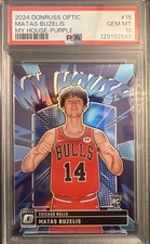 2024-25 Panini Donruss Optic #15 Matas Buzelis My House Purple Prizm RC PSA 10