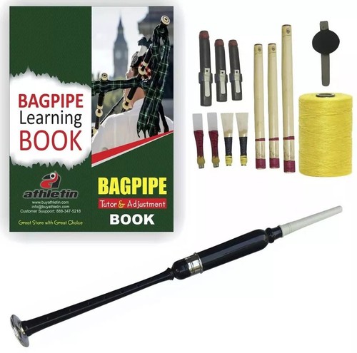 Great Highland Black Bagpipe Rosewood Silver Mounts 40+tartan Cover with bag - Picture 6 of 7