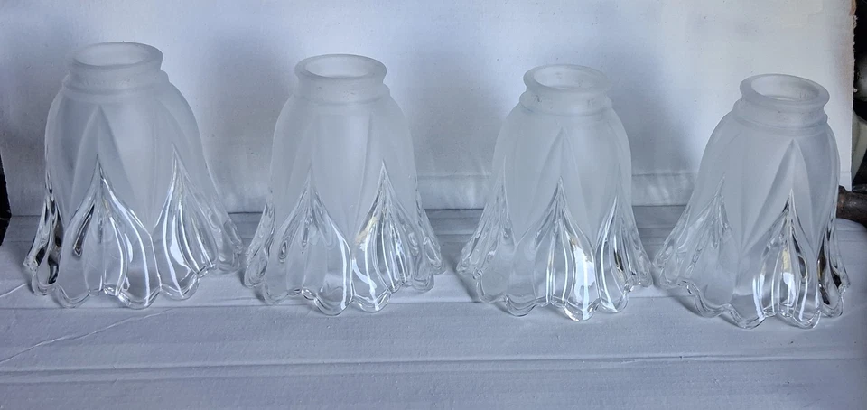 Frosted Glass Floral Ceiling Fan Chandelier Wall Sconce Pendant Light Shades 4 - Image 2 of 4