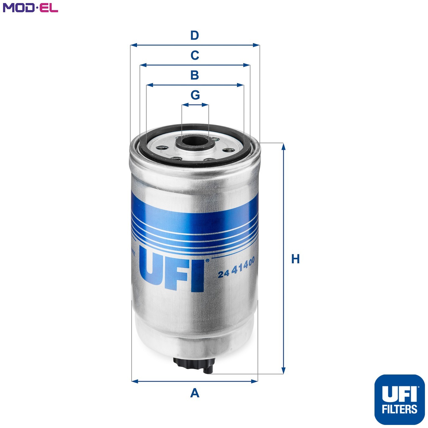 FUEL FILTER 24.414.00 FOR SKODA VW AUDI A4/S4 A6/S6 AVB/AVF/AWX 1.9L 4cyl 1.9L - Image 3