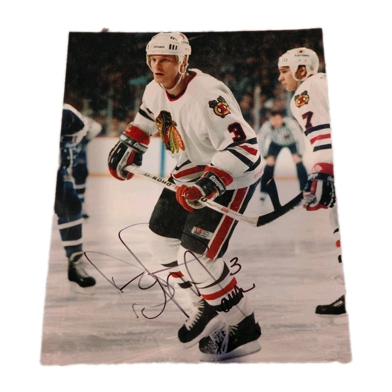 CIRCA 1990-91 DAVE MANSON CHICAGO BLACKHAWKS AUTOGRAPHED 8x10 PHOTO