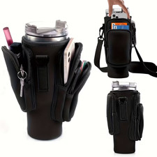Insulated Water Bottle Sleeve Carrier Bag with Strap 30oz 40oz Tumbler Cover
