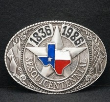 WF01106 NOS VINTAGE 1986  TEXAS SESQUICENTENNIAL  COMMEMORATIVE BELT BUCKLE