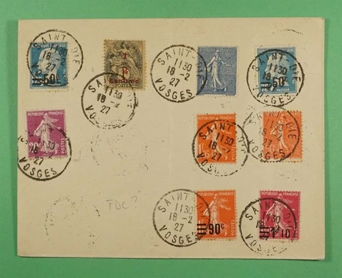 DR WHO 1927 FRANCE OVPT ST DIE FDC? R36923