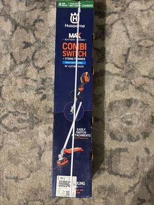 Husqvarna Weedeater - Combi Switch+String Trimmer Attachment+Battery+Charger