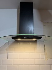Angled Glass  Colour Changing Cooker Hood 90cm Black