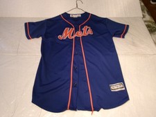 NY Mets Blue Jersey Blank Back Youth XL 18-20 by Majestic MLB Baseball