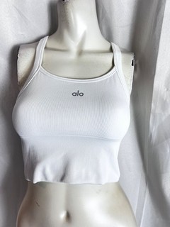 ALO yoga seamless ribbed favorite bra tank top size small White