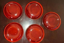 Antique Meiji/Taisho Vermilion Confectionery Bowls Set of 5 Used