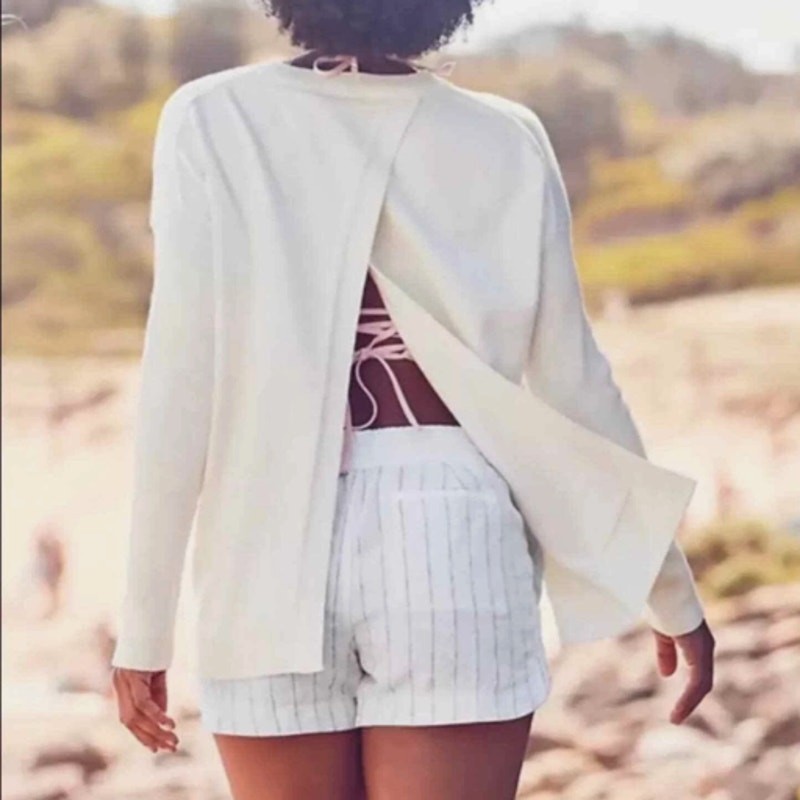 Athleta Medium Highland Crossback Gray Sweater - image 2