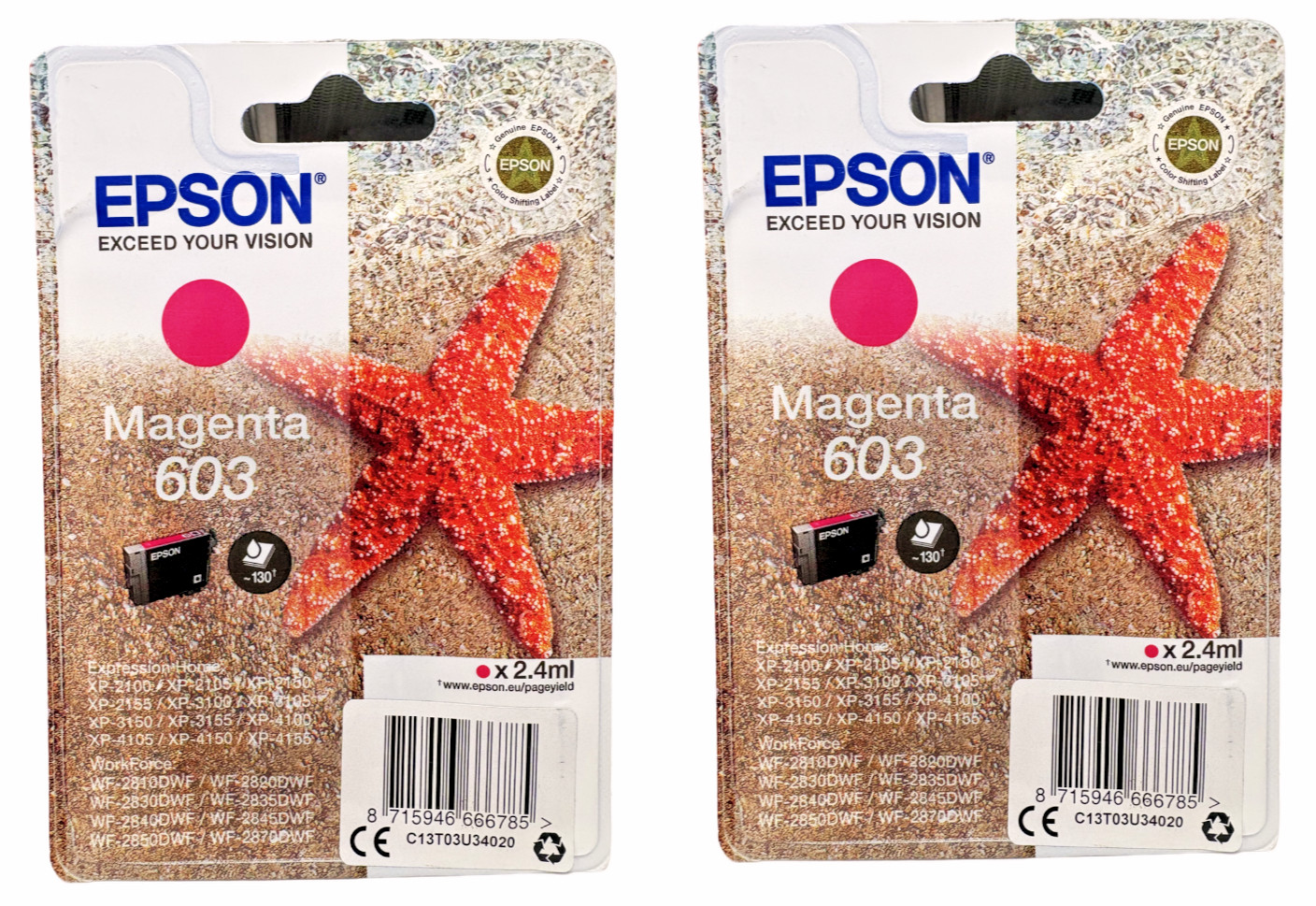 Epson C13t03u34020 Ink Cartridge Magenta, 130 Pages, 2Ml Pink - Image 2