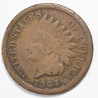 1864 Indian Head Penny Cent Very Good (VG) Details BR