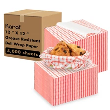 Karat 12" x 12" Deli Wrap / Paper Liner Sheets - Shepherd's Check  - 5,000 pcs,