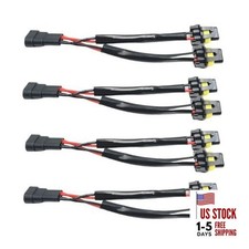 4Pcs 9005/9006 Male to Female 2 Way Splitter Wire Bulb Socket Headlight Wiring