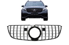Gitter f&uuml;r Mercedes GLS X166 Facelift 16-18 GTR Look Schwarz Chrom