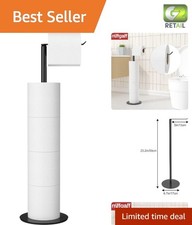 Matte Black Stainless Steel Toilet Roll Stand - Compact Holder for 4 Spare Rolls