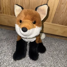 DOUGLAS Bushy Red Fox Plush Stuffed Animal 11"L x 7"H Brown & White 1738