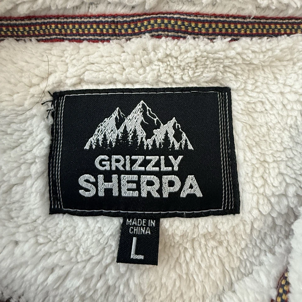 Grizzly Sherpa 抓绒长袖 1/4 拉链套衫毛衣霜男式 L 码 — 第 4/4 张图片