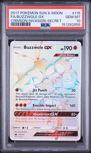 Buzzwole-GX graded PSA 10 for sale on eBay