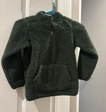 Solid Green Fleece 1/4 Zip Pullover Sweatshirt w/ Pockets Unisex Adults S