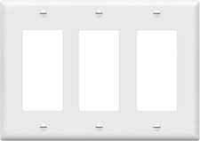 Decorator Light Switch or Receptacle Outlet Wall Plate, Gloss Finish,Size 3-Gang