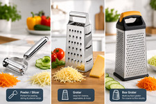 Stainless Steel Vegetable Peeler Slicer Julienne Cutter Box Grater Kitchen Tool