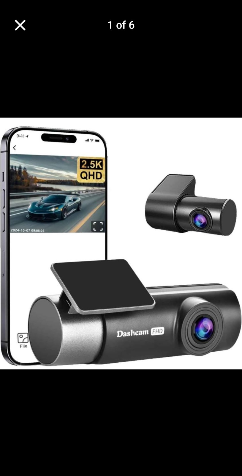 Dash Cam Front and Rear 2.5K+1080P with 32GB Card Car Camera Built-in GPS-image