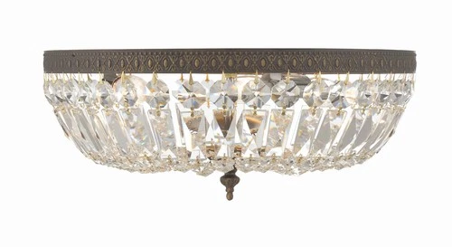 Crystorama Ceiling Mount 16" Wide Bronze Crystal 3-Light Ceiling Light - Picture 5 of 7