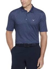 NWT Navy Men s Callaway All Over Tee Time Polo Large