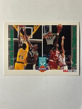 1992-93 NBA Hoops #323 David Robinson Hakeem Olajuwon League Leaders Blocks